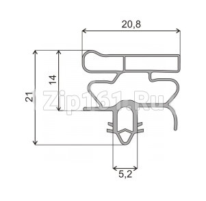 Уплотнитель для холодильника 570x830 профиль ОМ