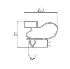 Уплотнитель для холодильника профиль E3 2000мм с магнитом