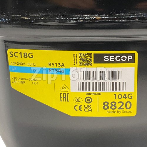 Компрессор Secop SC18G (R134) (W при -23.3° 392Вт) (W при +7.2° 1645Вт) универсальный