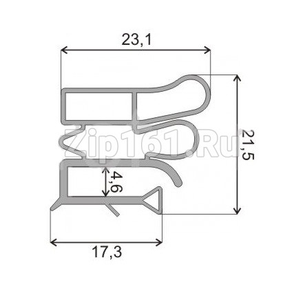 Уплотнитель 580х1800мм двери холодильника Позис Профиль ПС