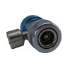 Муфта быстросъемная для автокондиционера QC-L для R134а с краном, 3/8" SAE 90° female + переходник 1/4 SAE male, низкое давление