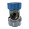 Муфта быстросъемная для автокондиционера QC-L для R134а с краном, 3/8" SAE 90° female + переходник 1/4 SAE male, низкое давление