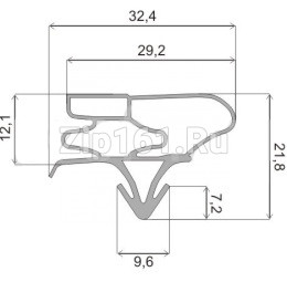 Уплотнитель двери холодильника (945x557 мм) LG ADX34363020