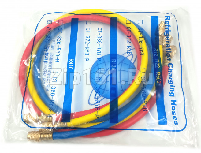 Набор шлангов 3шт 90см, 800PSI (R22, R404, R134, R410) DSZH CT-336-RYB-H